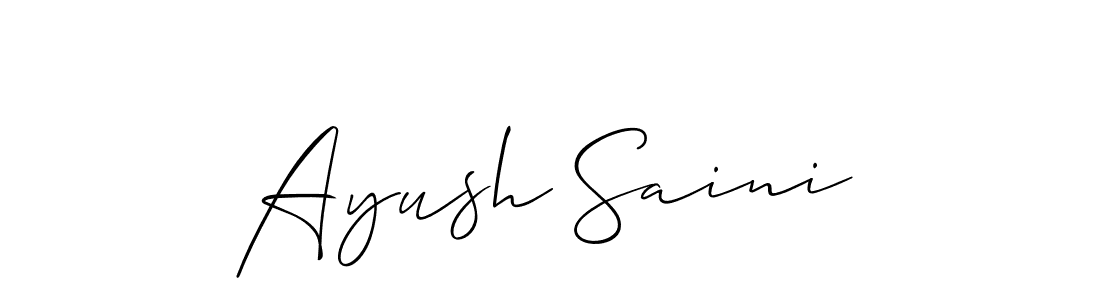 How to make Ayush Saini signature? Allison_Script is a professional autograph style. Create handwritten signature for Ayush Saini name. Ayush Saini signature style 2 images and pictures png